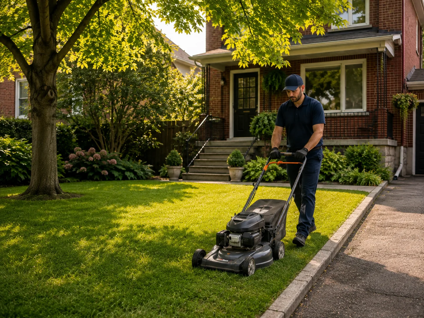 Lawn care at a Toronto home